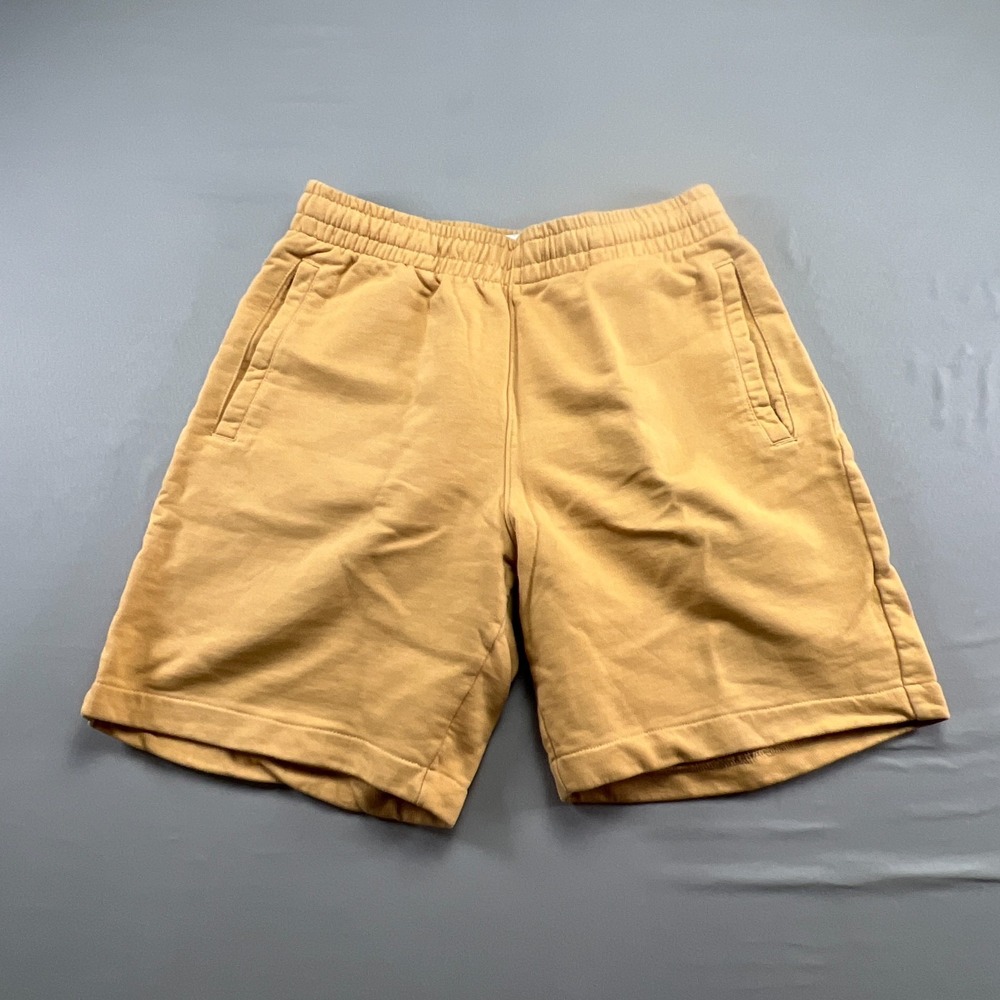 Calvin Klein Sweat Shorts Womens S Tan Embroidered Logo High Rise Elastic Waist
